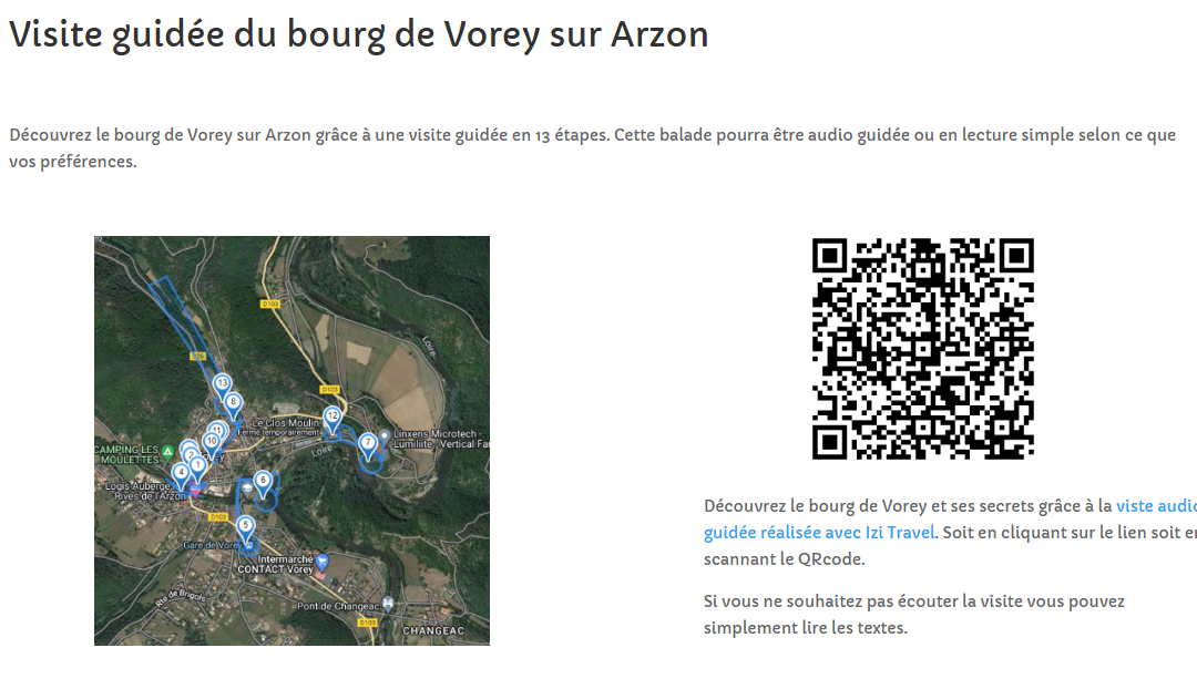Création d’un audio guide permettant un visite interactive de la commune