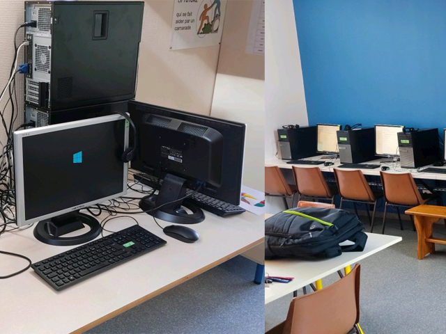 Mise a jour complète de la salle TIC de l’école publique ainsi que des PC des enseignants.