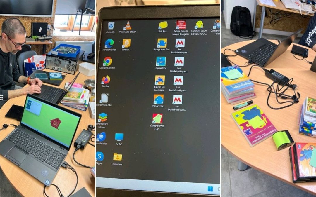 Suite à l’achat de tablettes et portables, mise à jour de l’ensemble du parc informatique de l’école publique et installation d’applications et logiciels pédagogiques.