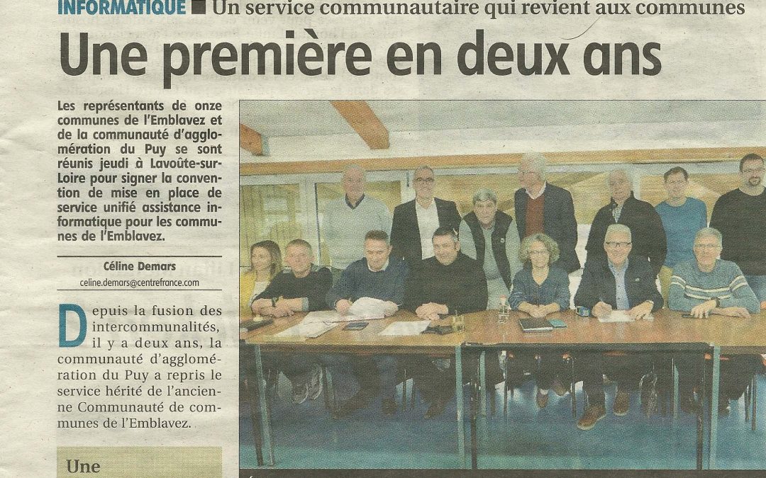 Parution dans le journal « L’Eveil – Haute-Loire » le Samedi 15 Décembre 2018